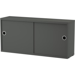 String Furniture – Cabinet sliding doors W78xD20xH37 cm, dark grey