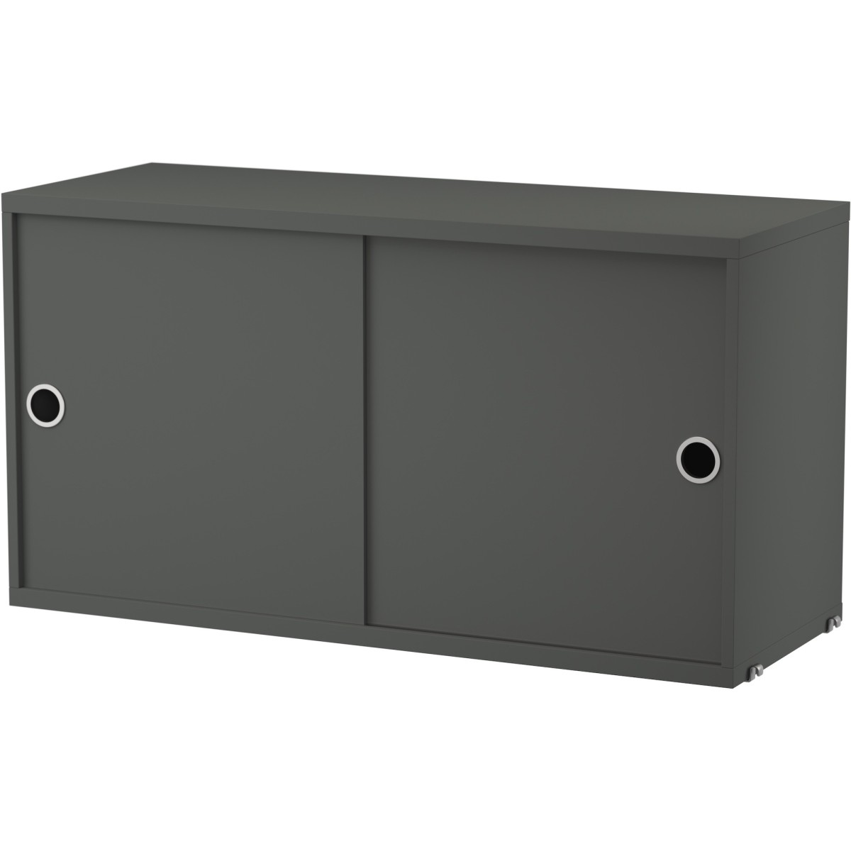 String Furniture – Cabinet portes coulissantes L78xP30xH42 cm, gris foncé