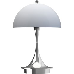 Louis Poulsen – Lampe Panthella Portable 160, bleu gris opale et chrome (V3)