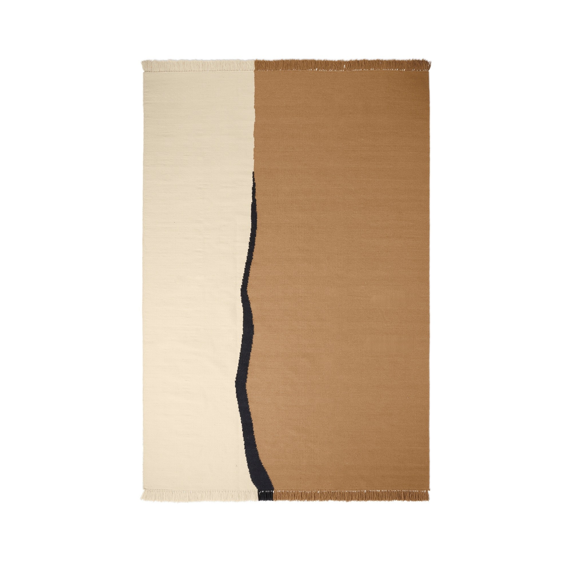 Tapis Soil Kelim - 200x300cm - sable foncé / blanc cassé - Ferm Living