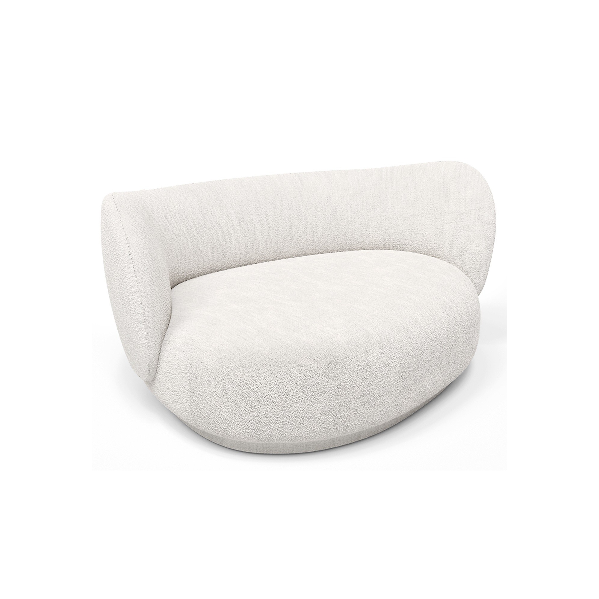 Bouclé fabric off-white - Rico curve sofa Left - Ferm Living