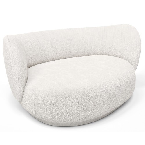 Bouclé fabric off-white - Rico curve sofa Left - Ferm Living