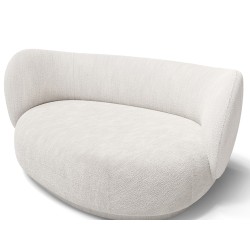 tissu Bouclé blanc cassé - canapé Rico Curve Droite - Ferm Living