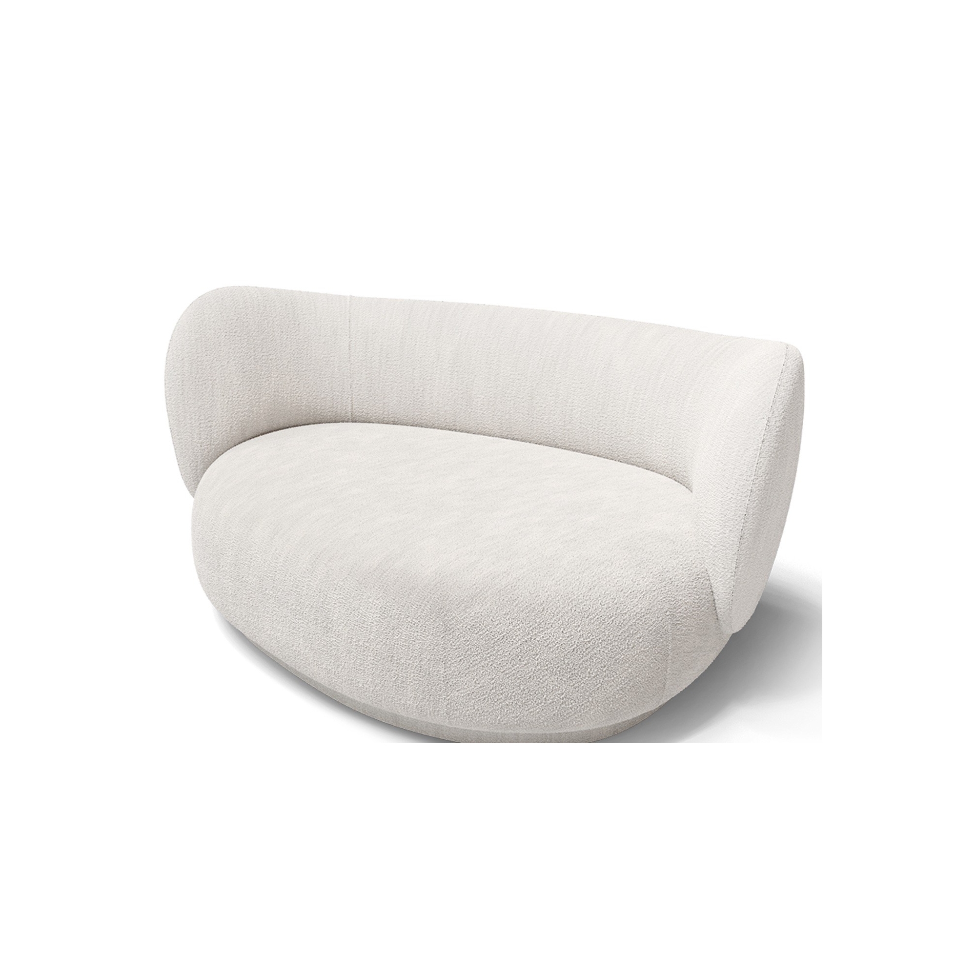 Bouclé fabric off-white - Rico curve sofa Right - Ferm Living