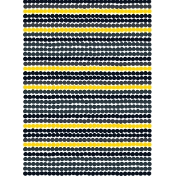 Rasymatto - black, yellow 191 – acrylic coated cotton – Marimekko fabric