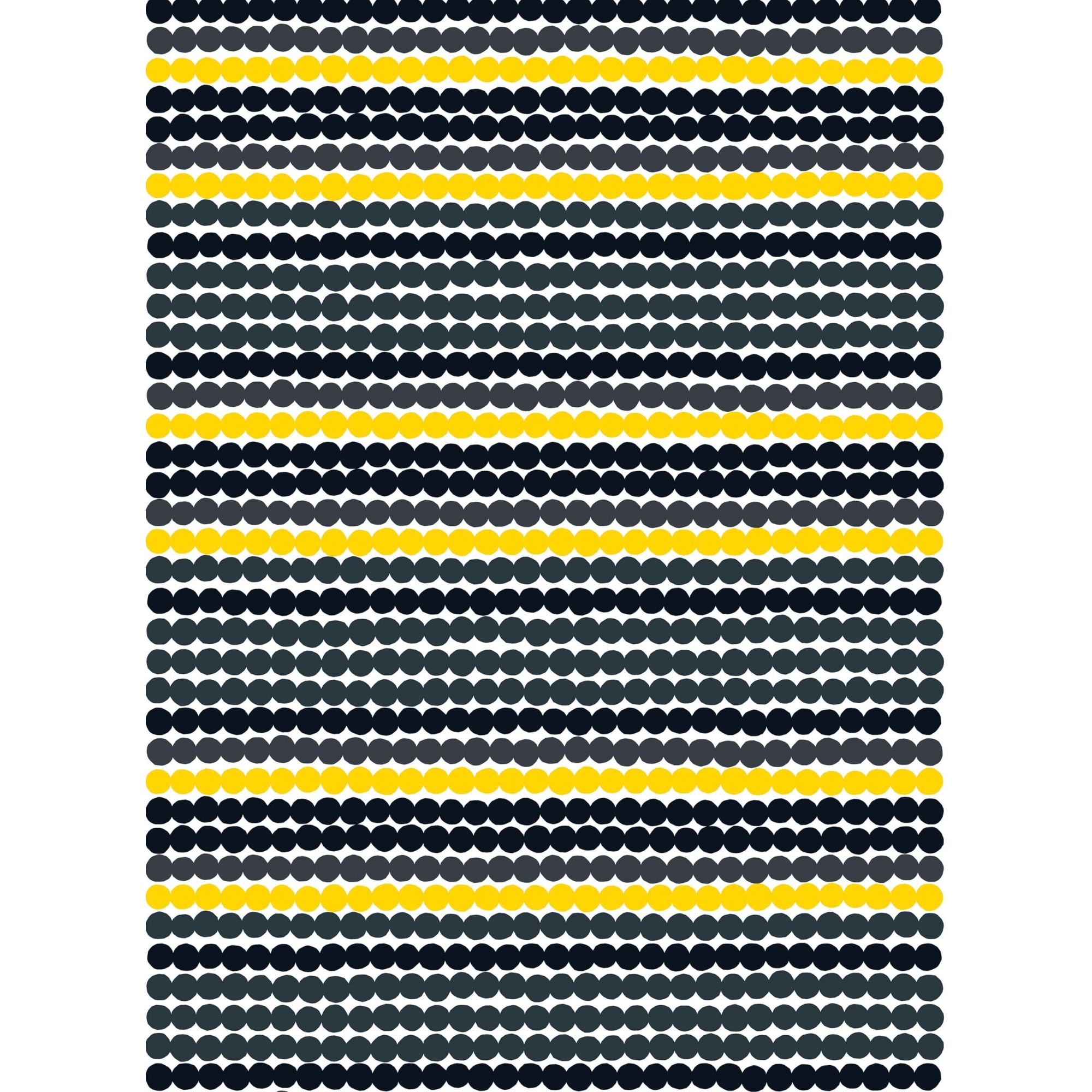 Rasymatto - noir, jaune 191 - coton enduit acrylique – tissu Marimekko