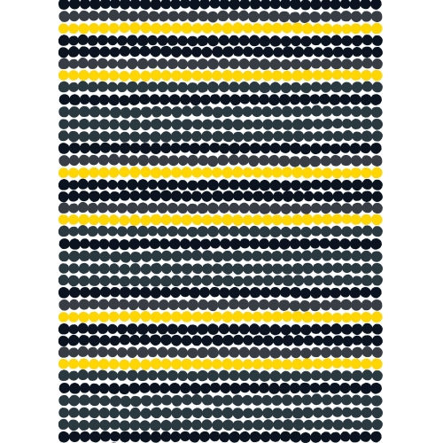 Rasymatto - black, yellow 191 – acrylic coated cotton – Marimekko fabric