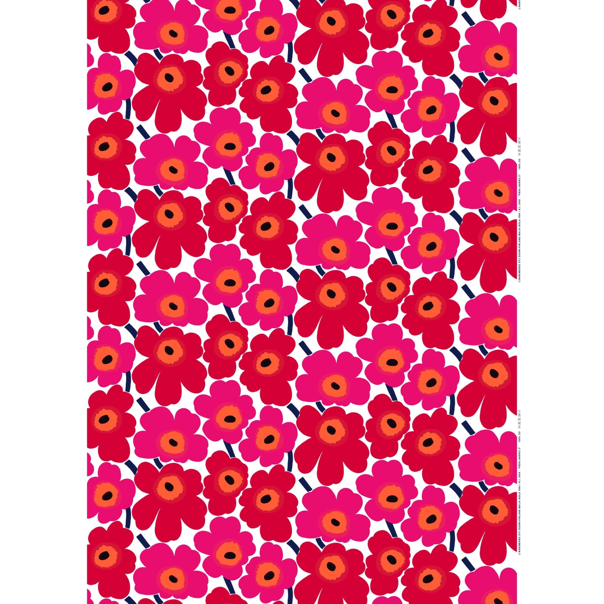 Pieni Unikko - rouge 001 - coton - tissu Marimekko