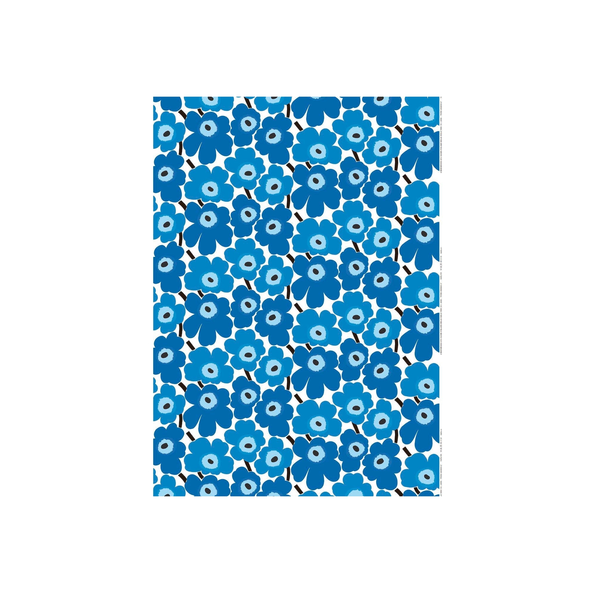 Pieni Unikko - bleu 017 - coton - tissu Marimekko