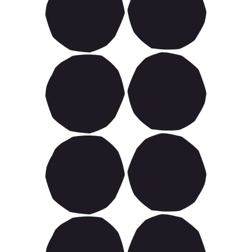 Isot Kivet - fond blanc / points noirs 001 - coton - tissu Marimekko