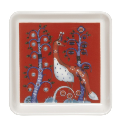 12 x 12 cm - assiette carré Taika rouge - Iittala