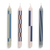 bougie Pattern set de 4 -rose clair et bleu - HAY