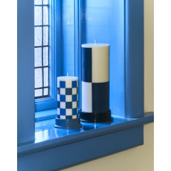 Column candle small - off-white and blues - HAY