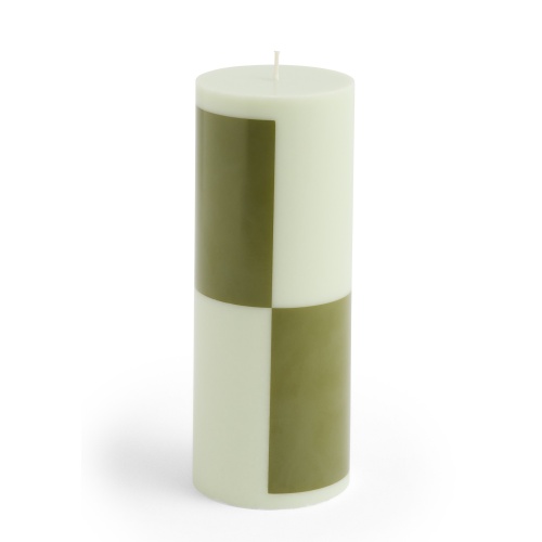 bougie Column moyenne - vert clair et vert kaki - HAY