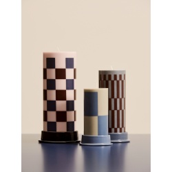 Column candle large - light pink, bordeaux and dark blue - HAY