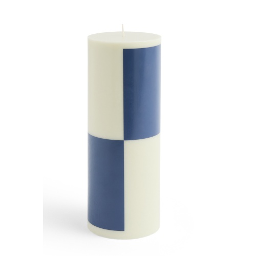 Column candle large - milky green and dark blue - HAY