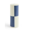 Column candle large - milky green and dark blue - HAY