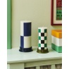 Column candle large - milky green and dark blue - HAY