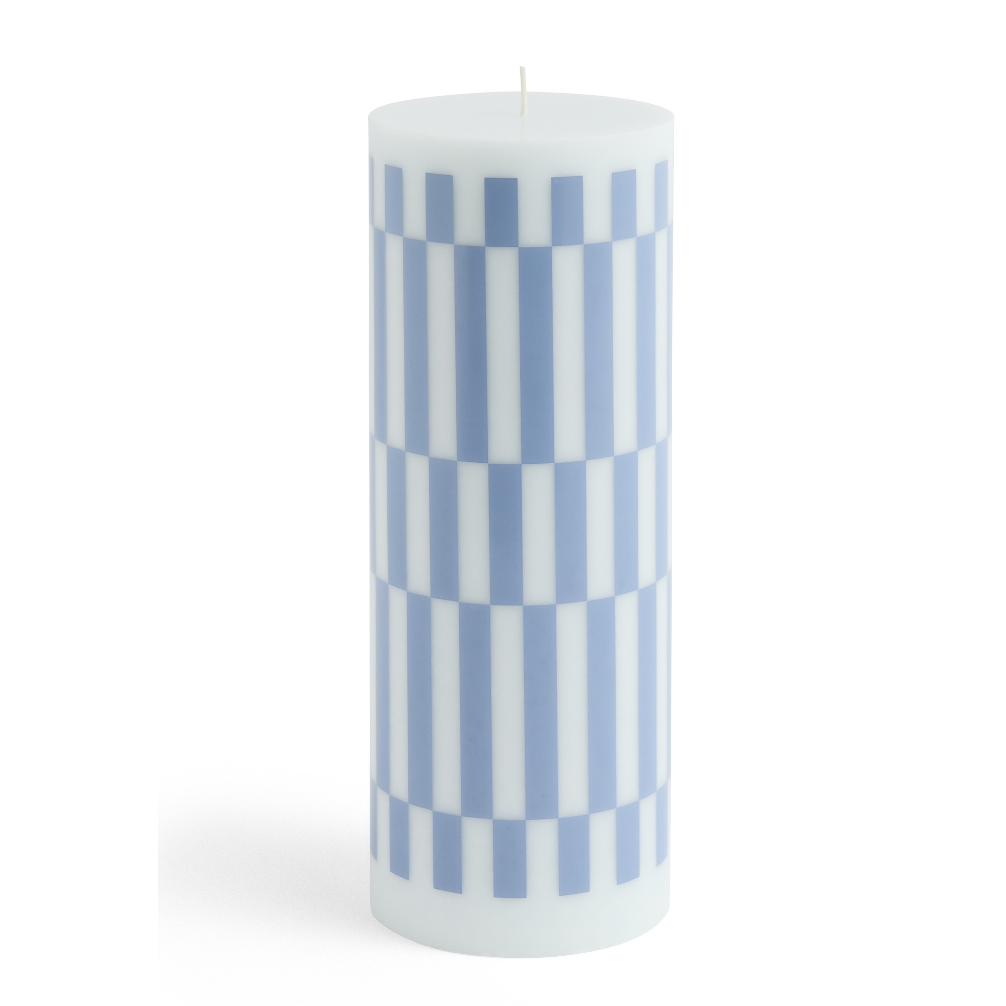 Column candle large - light blue and dusty blue check - HAY