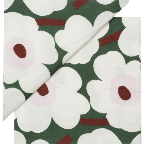 Unikko green and pink spring 2025 - Paper napkins