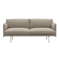 2-seater - Hearth 6 fabric / Black metal legs - Rest sofa - Muuto