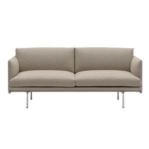 2-seater - Hearth 6 fabric / Black metal legs - Rest sofa - Muuto