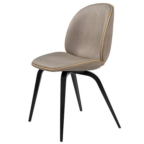 chianti 05 + Sierra 1699 leather piping + black stained beech base - Beetle Chair - Gubi