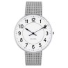 ÉPUISÉ Ø40mm - bracelet maille métallique / fond blanc / cadre métal brossé - montre Station