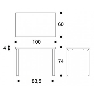 100x60cm - table 80B - Artek