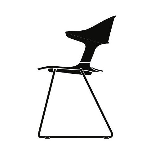 BH31 - sled base, with armrest - Pair chair - Fritz Hansen