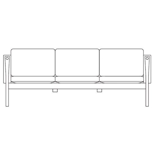 noyer - 3 places - canapé CH163 - Carl Hansen & Søn