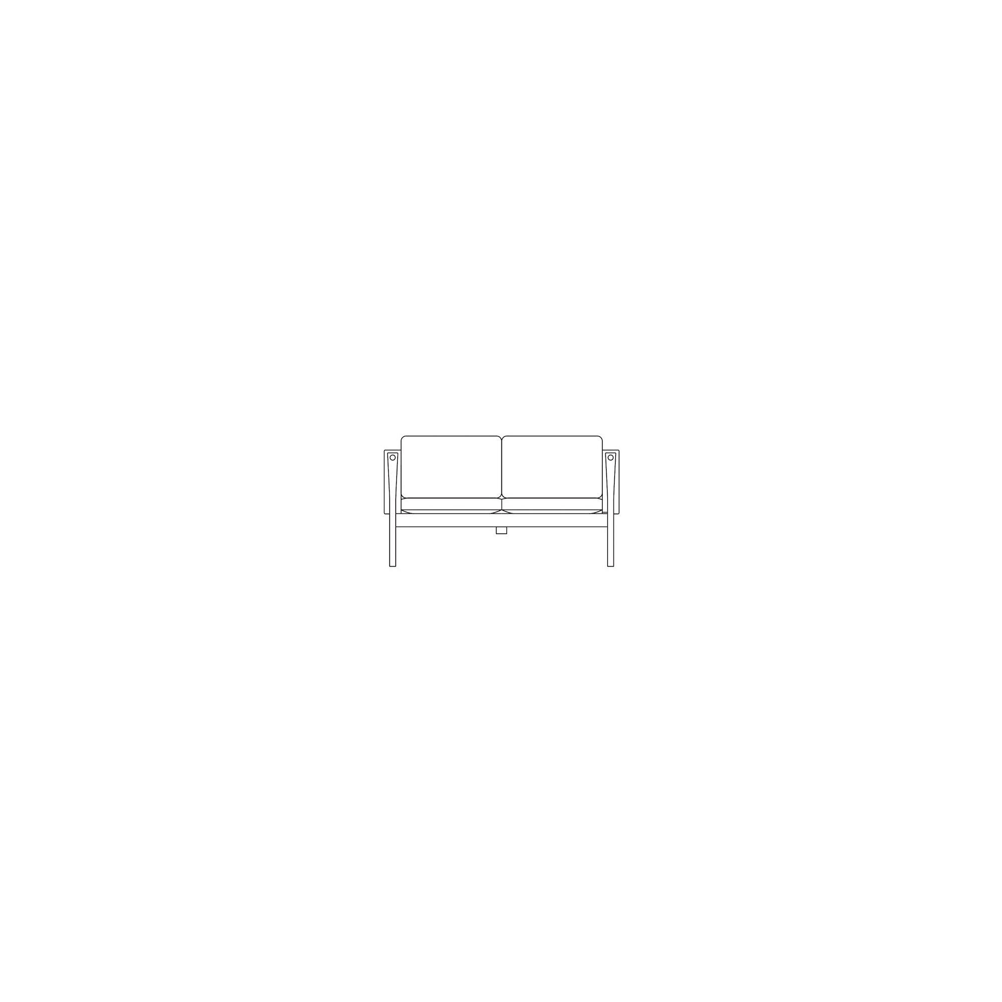 oak - 2-seater sofa CH162 - Carl Hansen & Søn