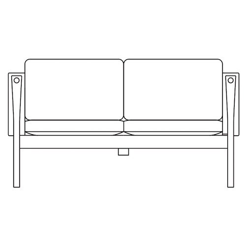 walnut - 2-seater sofa CH162 - Carl Hansen & Søn