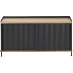 chêne/noir - buffet horizontal Enfold – L124 x P45 xH63cm - Muuto