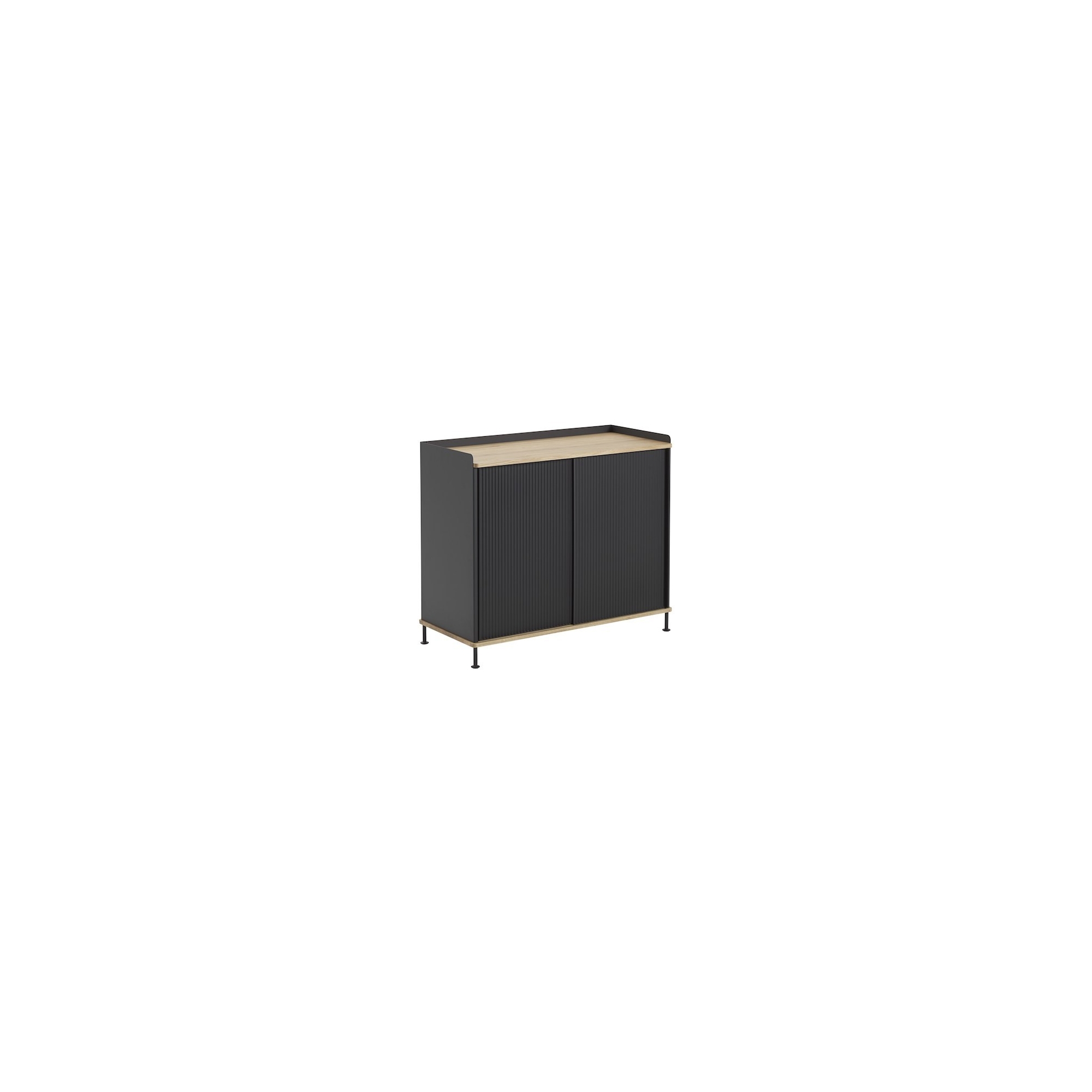 oak/black - vertical Enfold sideboard – W100 x D45 x H85cm - Muuto