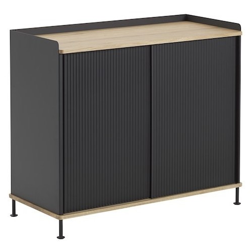 chêne/noir - buffet vertical Enfold – L100 x P45 x H85cm - Muuto