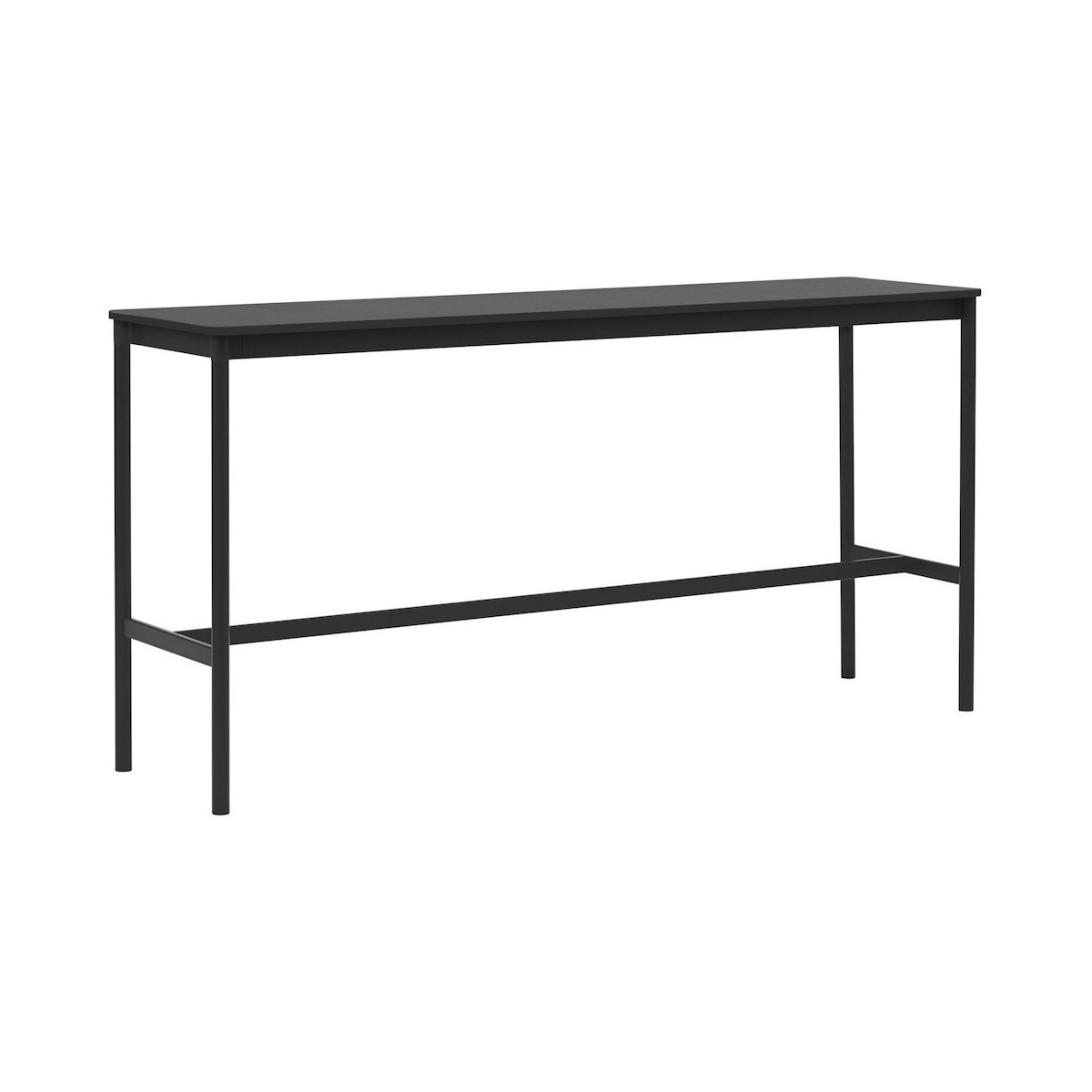 H95x190x85 - noir/linoleum - table haute Base