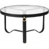 black leather - Ø70cm - Adnet coffee table