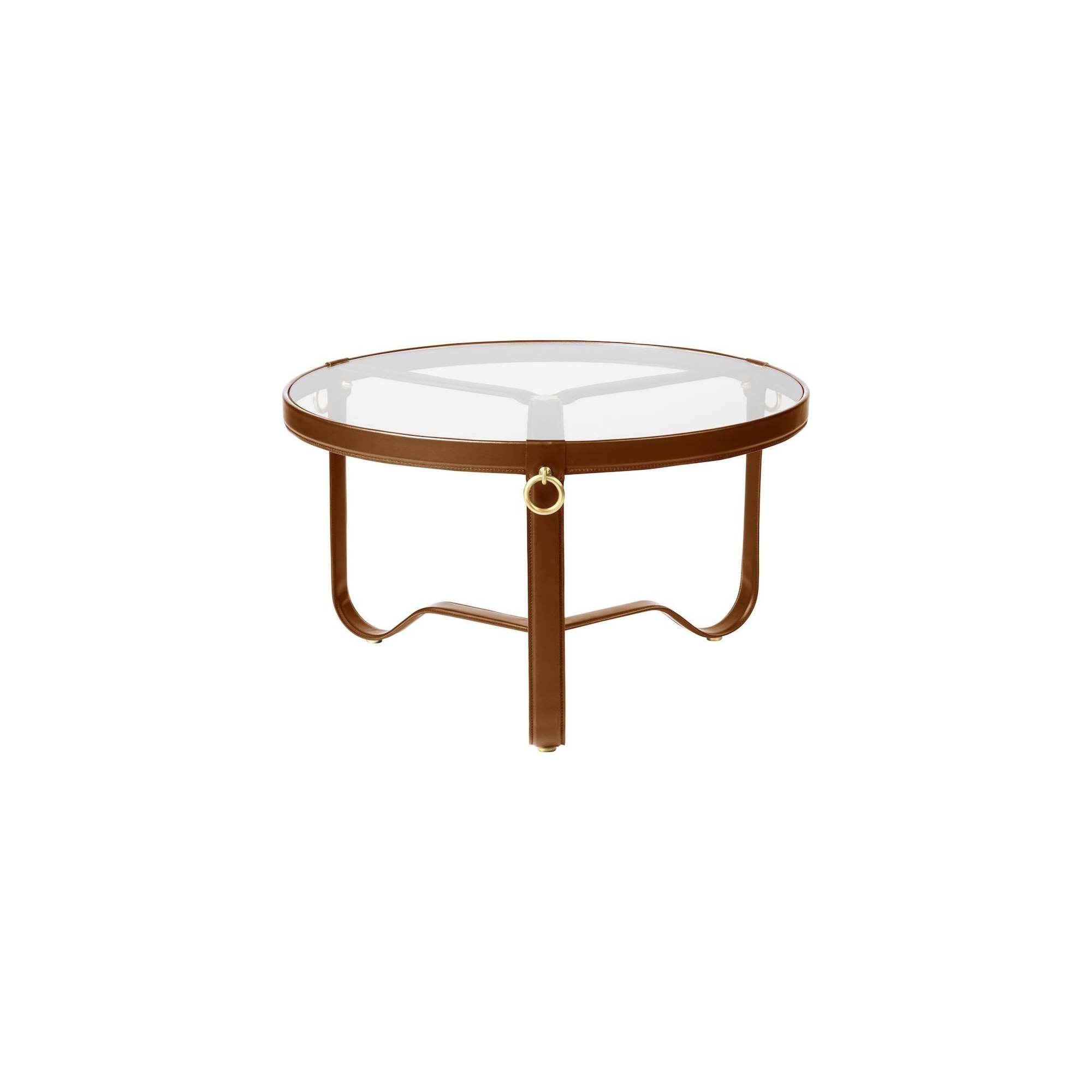 tan leather - Ø70cm - Adnet coffee table - Gubi