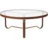 cuir brun - Ø100cm - table basse Adnet - Gubi