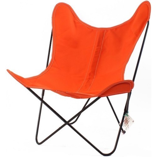 orange mandarin - black structure - AA Butterfly chair