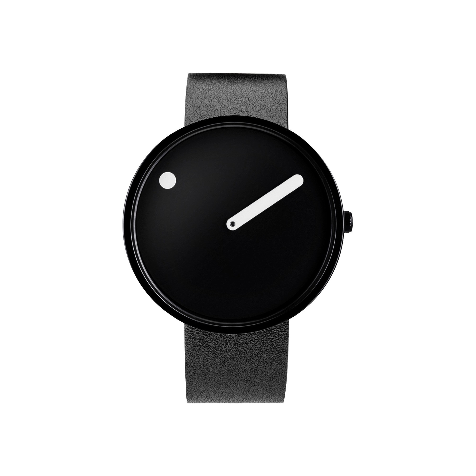 Picto Ø40mm - black, black leather