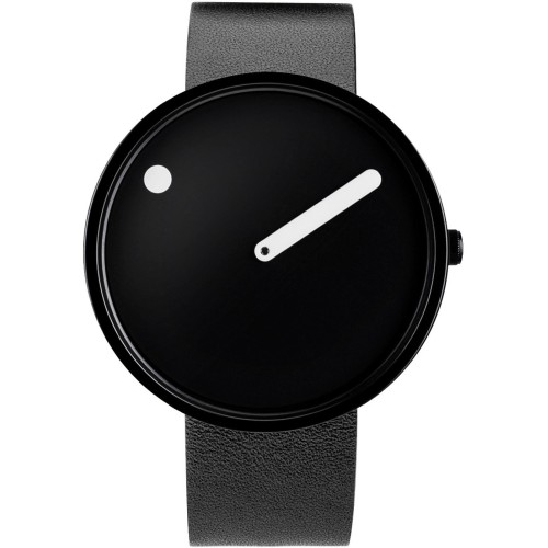 Picto Ø40mm - black, black leather