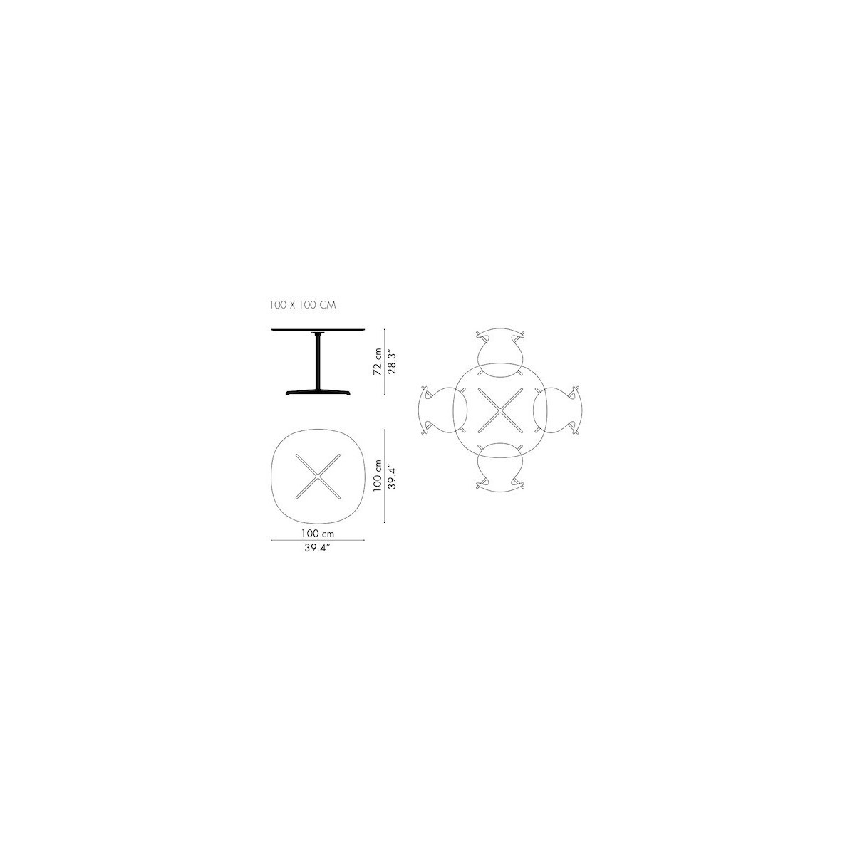 table A603 - modèle super circulaire Series, pied étoile