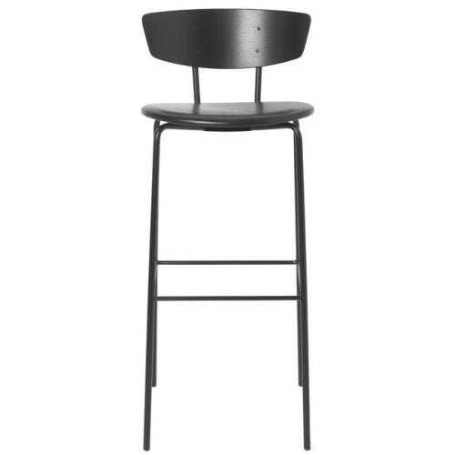 H76cm - noir / noir - tabouret de bar Herman cuir - Ferm Living