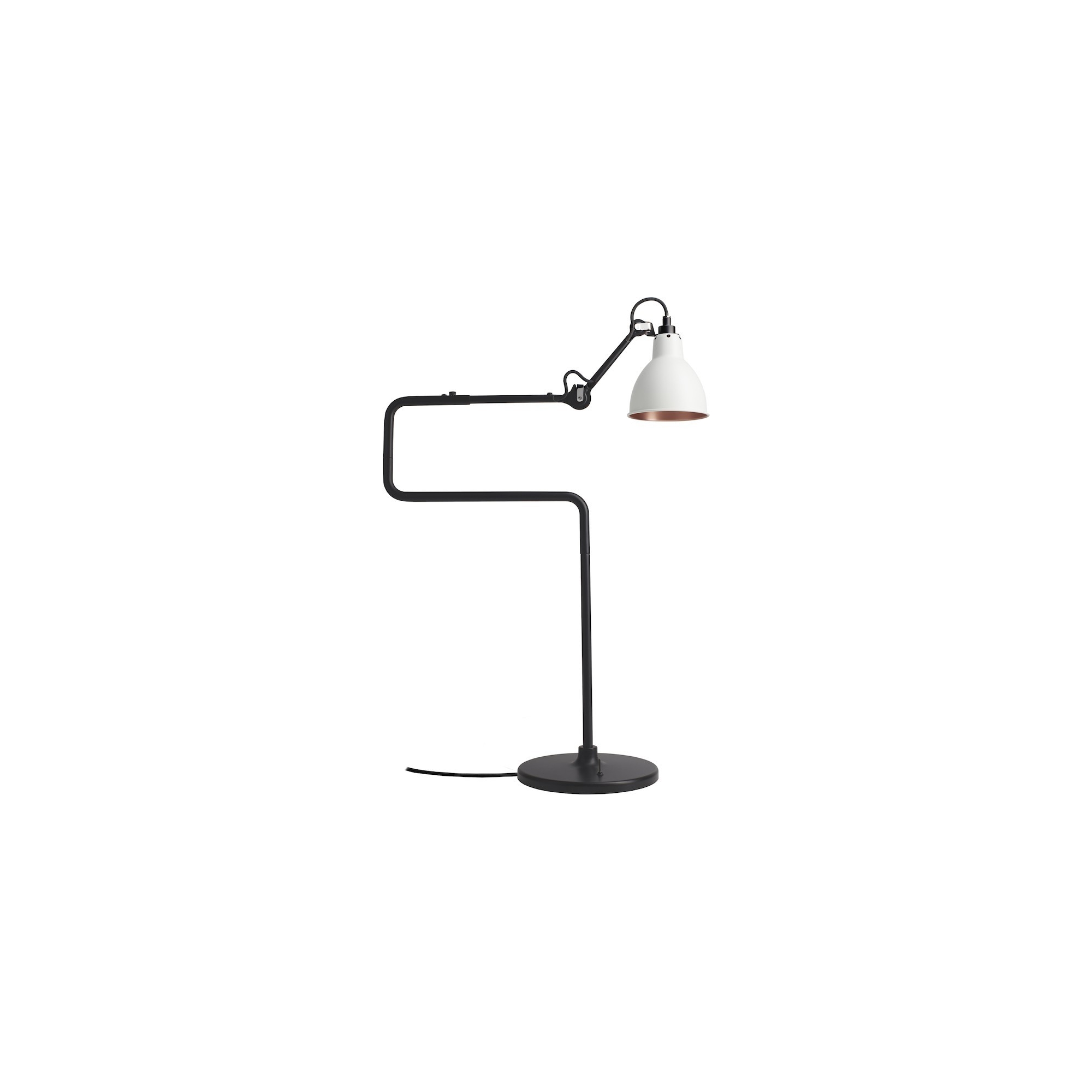 noir / rond blanc, intérieur cuivre - Gras 317 - lampe de table - DCW éditions