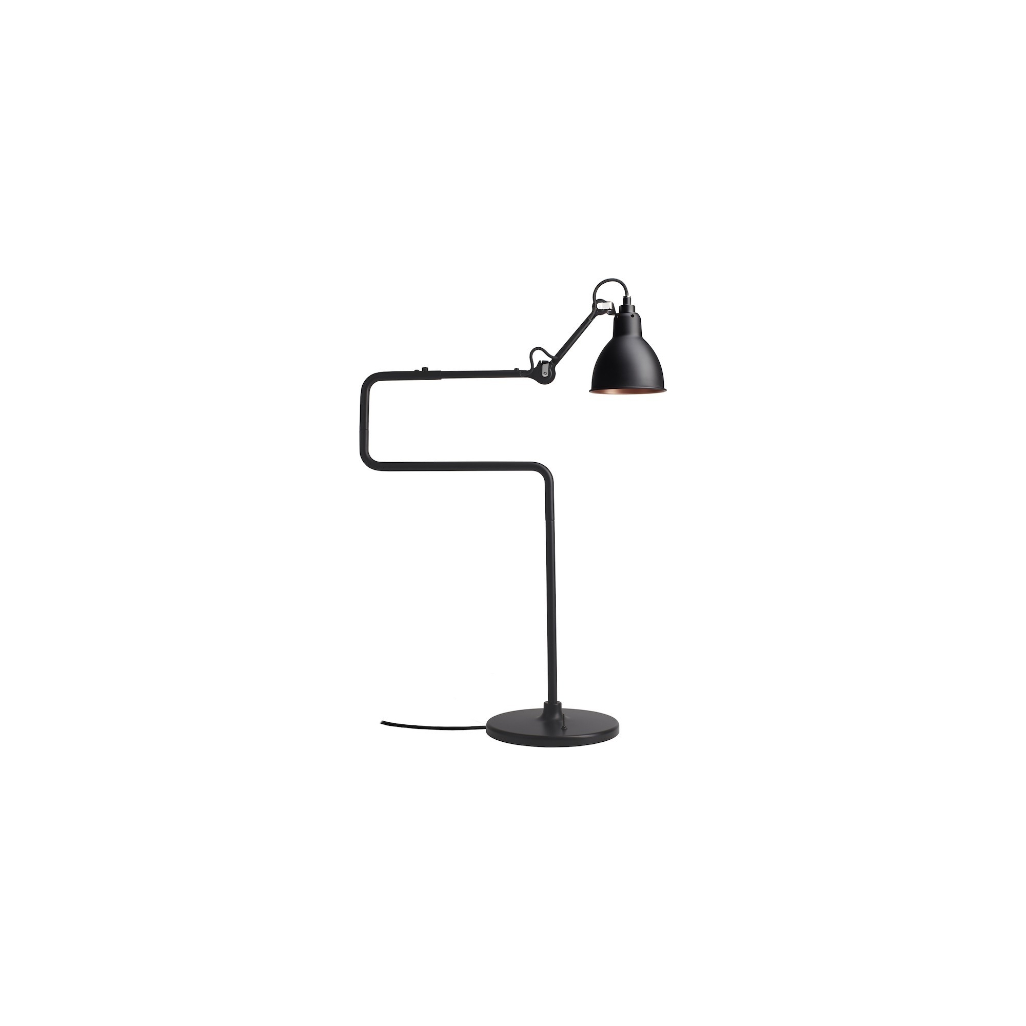 noir / rond noir, intérieur cuivre - Gras 317 - lampe de table - DCW éditions