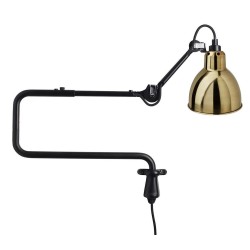 black / round brass - Gras 303 - wall lamp - DCW éditions