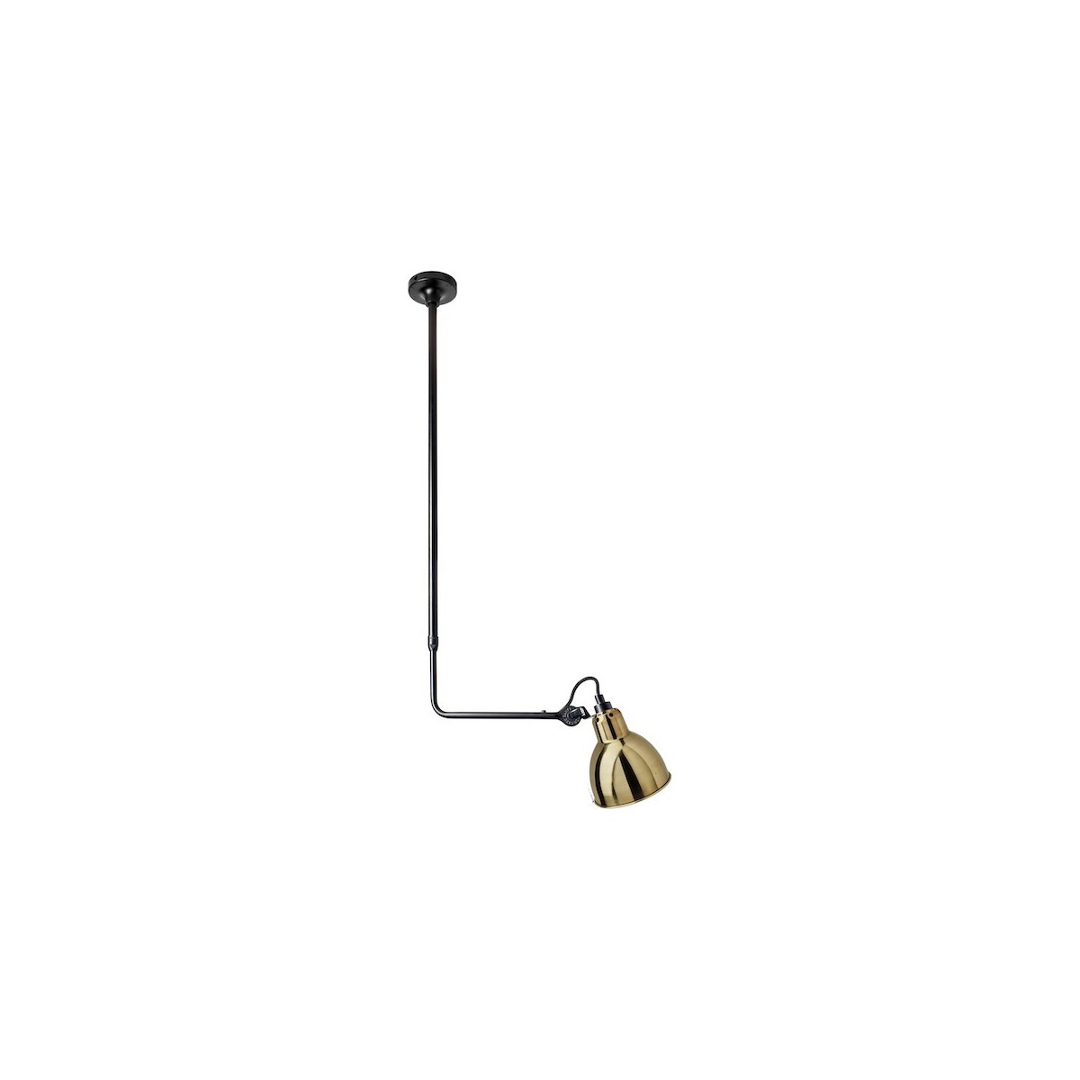 black / round brass - Gras 313 - ceiling lamp (BL-BRASS) - DCW éditions