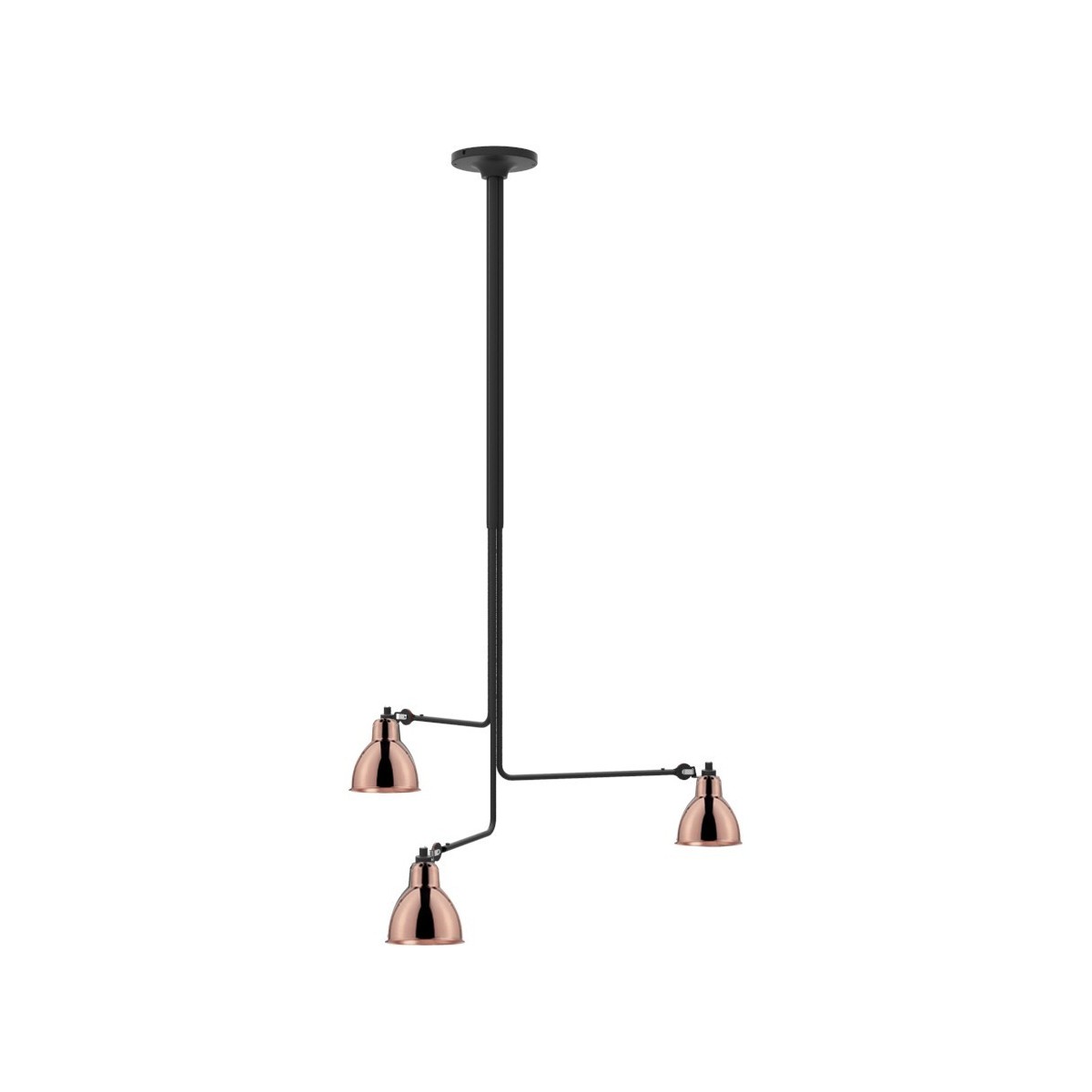 black / round copper - Gras 315 - ceiling lamp (BL-COP) - DCW éditions